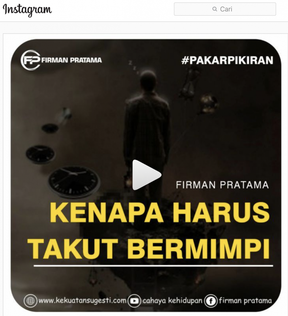 takut bermimpi instagram firman pratama